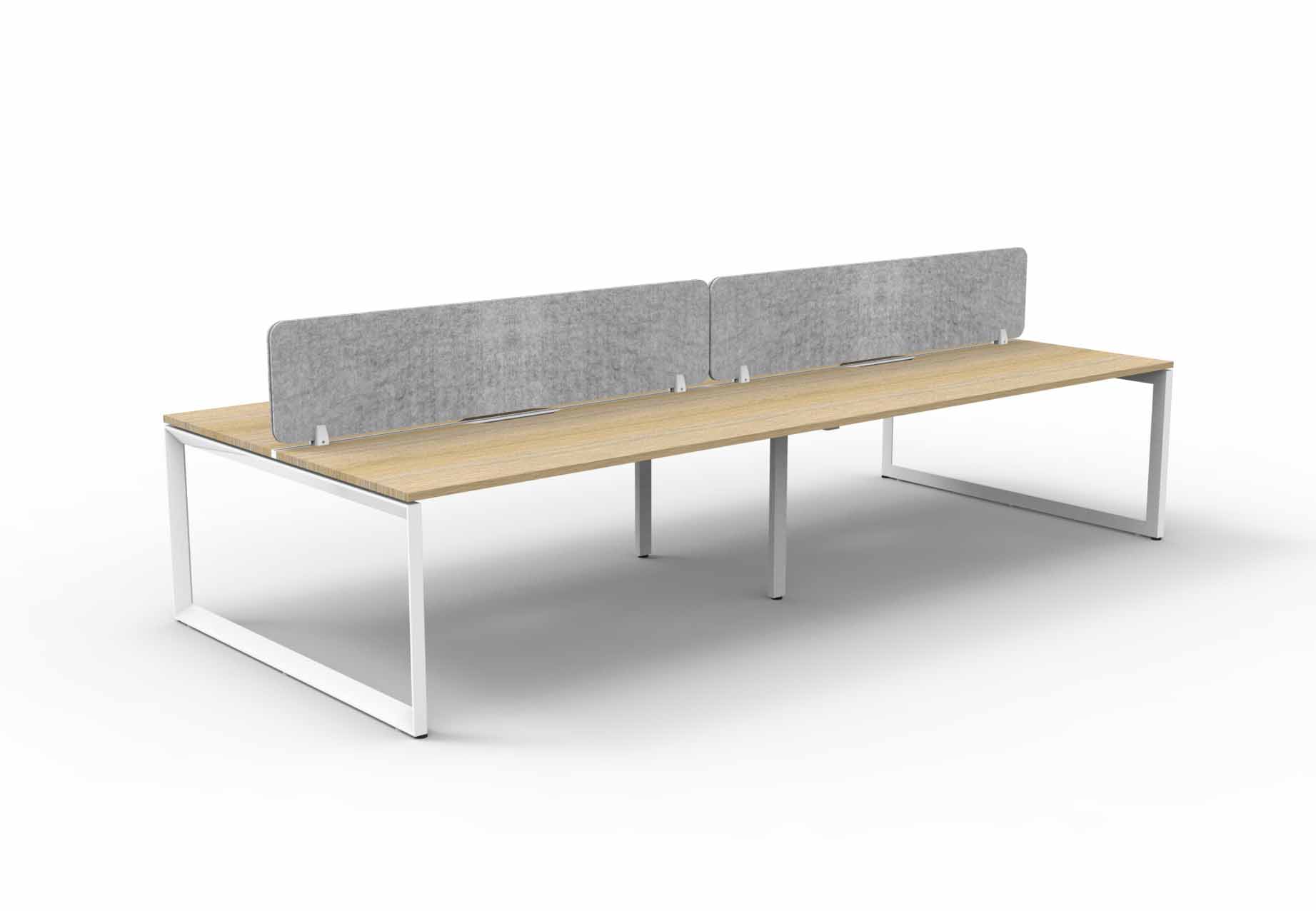 Loop 4 Person Double Sided Workstation - with Eco Screen